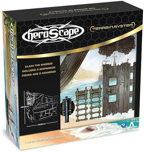 Renegade | Heroscape Shores Of Valhalla Terrain | Espansione Terreno, Compatibile Con Heroscape, Relitti Navali, Cannoni, Scale Di Corda E Tessere Hex | 2-4 Giocatori | 60-120 Minuti