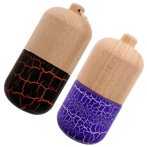 IMIKEYA Kendama Hand-Augen-Koordinations-Wurf und Fangen aus Holz, pädagogische Holz-Fangpille für drinnen und draußen, zufällige Farbe, 2 Stück