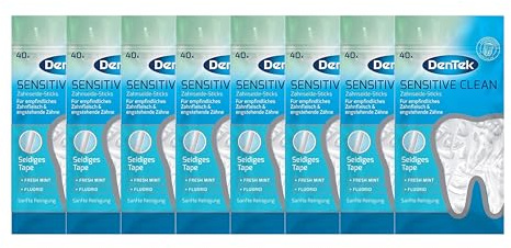 8x DenTeK Sensitive Clean Zahnseidesticks