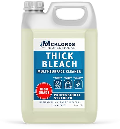 McKLords Professional - Thick Bleach - Heavy Duty Bleach Cleaning Liquid for Floors, Drains & Hard Surfaces - Hygienically Cleans 2.5L