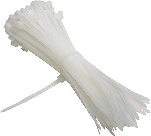 UKCable-Ties Cable Ties 140mm x 3.6mm Natural White Nylon Plastic Zip Tie Wraps - Pack of 200