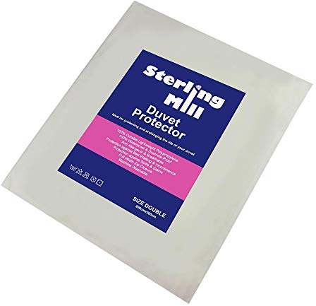 Sterling Mill Bettdeckenschoner mit Reißverschluss, wasserdicht, antiallergisch, für Einzel-, Doppel- und King-Size-Betten, Polyester, weiß, Doppelbett