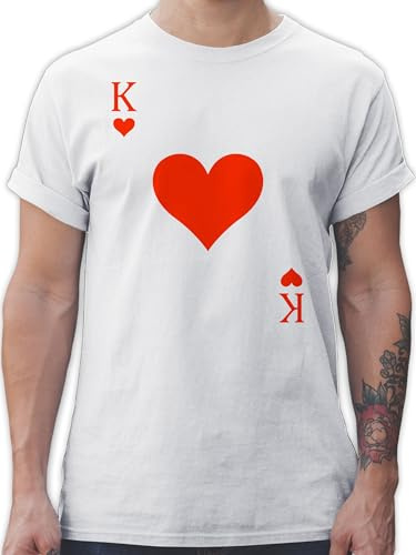 Shirtracer - T-Shirt Herren - & Fasching - Herz König Spielkarte I King Queen Kartenspiel Karneval Herzkönig Spielkarte Herzkönig Karte I Poker King of Hearts