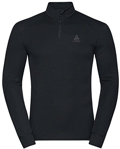 Odlo Men Functional Long-Sleeve Shirt with Zipper Active Warm ECO, Black, L