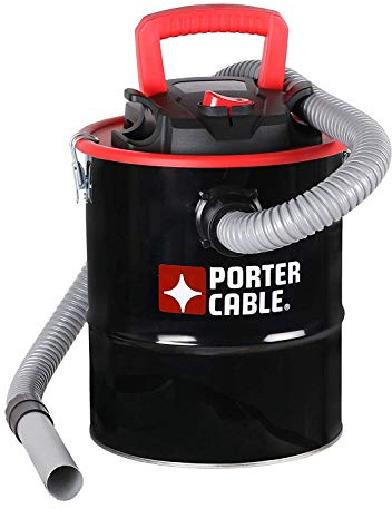 Porter-Cable 4 Gallon 4 Peak HP Ash Vacuum, with Metal Hose, Pre-Filter, and Cartridge Filter, Ideal for Fireplaces, Bonfire Pits, Wood-Burning Stoves, BBQ Grills, Black-PCX18184