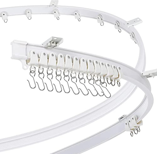 Jetec 9.8 Feet/ 3 Meters Flexible Bendable Ceiling Curtain Track, Mount for Rail with Curtain Tracks System Bunk Bed Window, Room Divider, Door, Shower, Rv(White)