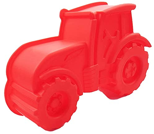 LATRAT Backform Traktor Antihaft Silikon Kuchenform Silikonform, Rote Kuchenform, für Kuchen, EIS, Schokolade, Brot, Dessert Pudding
