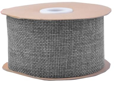 10 m Juteband, 5cm Breite Sackleinen Band Geschenk Ribbon Breit Leinenband Dekobänder Geschenkband Weihnachten Decoband für DIY Geschenkverpackung Handwerk Hochzeit Haus Dekor (10m/Rollen),Grau