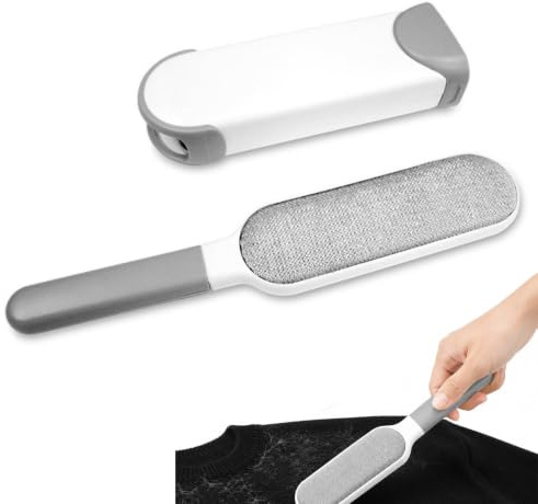 KAYLRE Fusselbürste Tierhaare, Haustier Bürsten, Haustier Pelz und Fussel entfernen, Fusselentferner mit selbstreinigender doppelseitiger Basisbürste, perfekt fur Mobel,Teppich