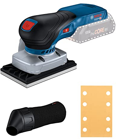 Bosch Professional 18V System Akku Schwingschleifer GSS 18V-13 (bürstenloser Motor, inkl. Staubbeutel, 1x Grundplatte, 1x Schleifblatt, ohne Akku/ Ladegerät)