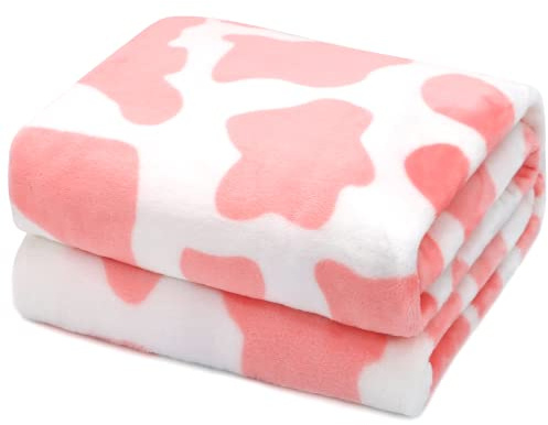 Pink Throw Blanket for Couch, Soft Fleece Throw Gifts for Women, 40x50 Inch