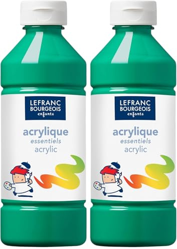 Lefranc Bourgeois Value Serie Kinder - Acrylfarben, 500ml Tube - Hellgrün (Packung mit 2)