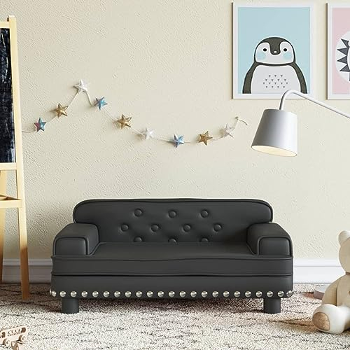 INLIFE Kindersofa Schwarz 70x45x30 cm Kunstleder,7,45 KG,3196300