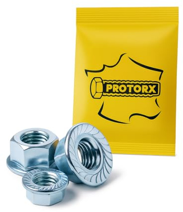 Tuerca de montaje con grillete M8: caja de 5 tornillos de acero inoxidable para tornillos arandela | Tuerca de freno hexagonal con cuello | Tuerca de bloqueo de acero A2 antióxido – DIN 6923 | Caja de