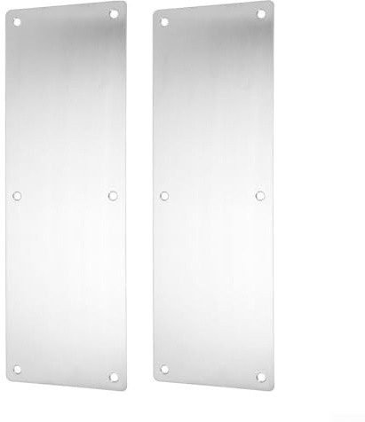 2 x Tür-Trittplatte aus Edelstahl für Innen- oder Außentür, Metall-Türschutzplatten, Heimdekoration
