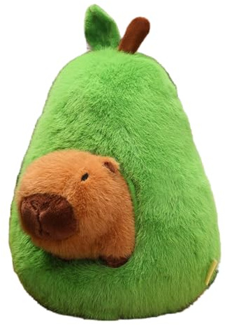 TOPLITHE Avocado Capybara Plüschtier, Weiches Kuscheliges Kuscheltiere Mit Abnehmbarer Avocado Form for Kinder Erwachsene(35CM/13IN)