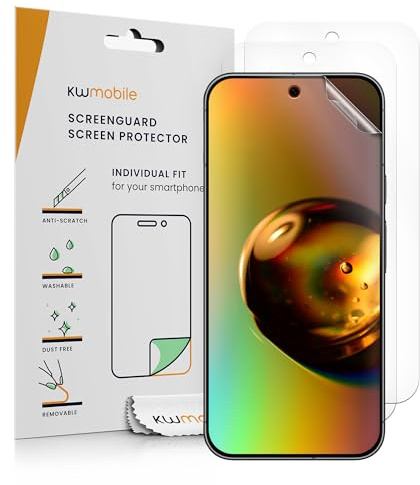 kwmobile 3x skärmskyddsfilm kompatibel med Google Pixel 10 / Pixel 10 Pro/Pixel 9 Pro – klart skyddsfilmset i transparent