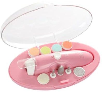 MERRYHAPY Kit de Lime à Ongles Électrique Rechargeable Taille Compacte Couleur Rose pour Bébé Animal Famille Usage Multiple