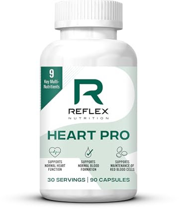 Reflex Nutrition Heart Pro for Blood Pressure and Healthy Cholesterol - Comprehensive Cardio Support with Garlic, Vitamin B12, Potassium, Cocoa, Ginger -Boost Heart Health & Circulation (90 Capsules)