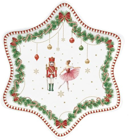 Easy Life MNOE1484 Magie de Noel Assiette en forme d'étoile avec emballage cadeau 22,5 cm