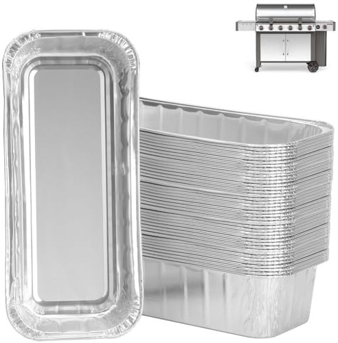 WEBROIL 6498 6417 - Bandejas recogedoras de grasa para Weber Genesis II 400 y 600, revestimientos de bandeja de aluminio para parrilla de gas Weber de 28 pulgadas/36 pulgadas, para Weber 400/600