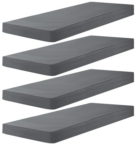 4-teiliges Spannbetttuch, kompatibel mit Milliard-Dreifach-Matratzen, 190,5 x 96,5 x 10,2 cm, Mikrofaser-Spannbettlaken für Doppelbetten (nur Bettlaken), für Wohnmobile Camp-Etagenbett (Dunkelgrau)