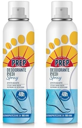 Prep, Spray Deodorante Piedi Antiodore, Deodorante Spray con Eucalipto e Mentolo, Sensazione di Freschezza e Benessere di Lunga Durata, Confezione da 300ml