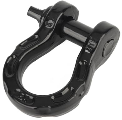Schäkel, 7/8 Zoll D-Ring-Schäkel, Hochleistungs-Abschleppschäkel, robuste 32 Tonnen (70400 Pfund) maximale Bruchfestigkeit, für Abschleppgurt, Winde, Bergung von Geländefahrzeugen (Schwarz)
