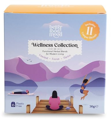 Better Food Mood Adaptogen Wellness Collection Herbal Tea Gift Box (15 Biodegradable Tea Bags) | Tea for Calm & Immunity Support