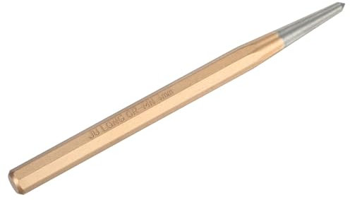 M METERXITY Center Punch 4mm Shank Point, 10x150mm Alloy Steel Center Punch Tool, Impact Resistant Metal Punch Center for Mark/Drilling/Punching/Scribing/Locator/Starting Nail [Golden]