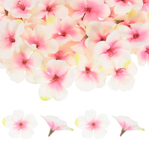 M METERXITY 100-Pezzi Fiori Di Orchidea Artificiali, Teste Di Fiori Di Seta Finta Per Decorazioni Fai Da Te/Abbigliamento/Matrimoni/Feste [Rosa+Verde, 2.2/5.5cm]