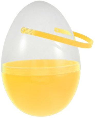 ABOOFAN Jumbo Plastic Easter Egg with Handle for Kids Empty Fillable Easter Candy Container Clear Large Baskets for Eggs Hunts Decorations