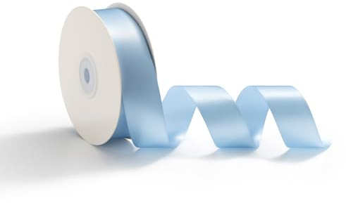 AOKSUNOVA Geschenkband Satinband Hochzeit Dekoband Schleifenband Hellblau | Edles Satin Geschenkband für Hochzeit, Geschenkverpackung und Dekoration,Glänzendes Schleifenband mit Weicher Stoffstruktur