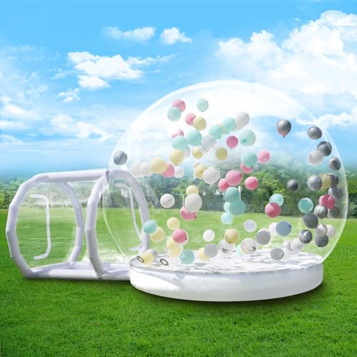 3,6 Meter Großer Aufblasbarer Doppel-Polster-Haus-Dachzelt, Transparentes PVC-Polster-Ballon-Haus Mit Tunnel Und Gebläse, Luftpumpen-transparentes Aufblasbares Dachzelt Für Feiern, Gartendekoration