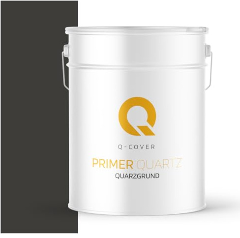 Q-COVER Quarzgrund Farbton: Anthrazit | 15 kg | Haftgrund für Beton Architekt, Strukturputz & Mosaikputz | Innen & Außen | Farbige Grundierung mit Quarzsand | Hohe Haftung & raue Oberfläche