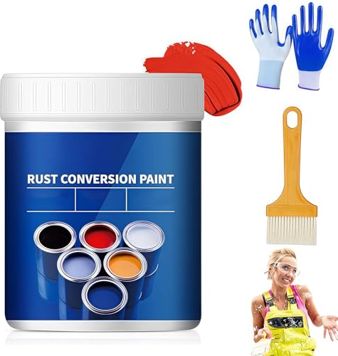 Weatherproof Rust Converter Paint for Metal,Water-Based Anti-Rust Paint,Metal Rusts Conversion Agent,Quick Drying Rusts Remover,Long-Lasting Prevention & Protection (Red, 35 OZ)