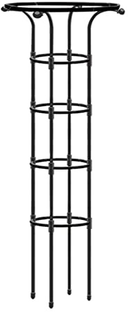 Enrejado de jardín de metal de 5 pies para plantas trepadoras, jaula vertical de soporte de flores para rosas, vides e hiedra, enrejado redondo duradero para macetas y uso en exteriores