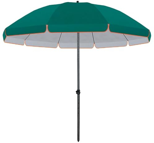 Großer 260 cm Terrassenschirm für den Außenbereich, verstellbarer Marktschirm mit 8 stabilen Rippen für Garten, Rasen und Pool, UV-Schutz, leicht zu neigen, Grün