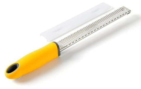 Stainless Steel Cheese Grater Lemon with Cover Cheese Lemon Fruit Chocolate Grater with Nonslip Handle Kitchen Gadget(Yellow)