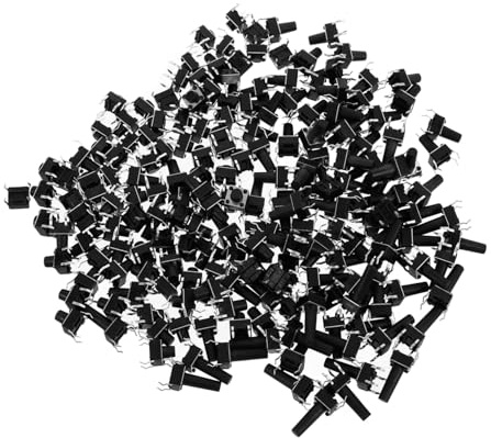 ELAYARD 200 Pcs Surface Mount Momentary Micro Tactile Push Button Switch Assortment Kit with Pins for Breadboard Electronic DIY Projects Stable Operation and Rapid Response Components