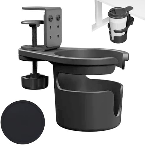 Soporte para bebidas, mesa ajustable, soporte para vasos de mesa, antiderrames, giratorio 360 grados, soporte para vasos de agua, soporte para bebidas, escritorio para agua, taza de café para casa o