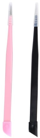 Homoyoyo Pinzas y Fácil Aplicación de Calcomanías de Acero Inoxidable 2piezas de Manicura Diseño de Doble Cabeza para Decoración de Uñas DIY en Uso Profesional y Personal