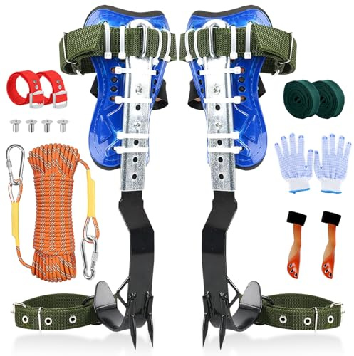 Crampones Equipo De Escalada De Árboles, Crampones Pico De Escalada De Árboles, Supervivencia En La Selva, Adecuado para Escalar, Caza (Azul)