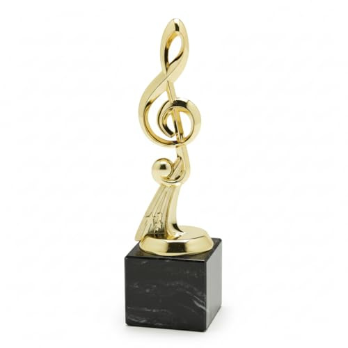 Trofeo Nota Musica in ABS – Premio Musica Elegante per Eventi, Concorsi, Scuole, Bande e Cantanti – Coppa Musicale con Base Personalizzabile – Idea Regalo Musicisti (Altezza 21cm)