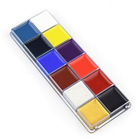 Yctze Body Painting Palette, 12 Colors Refreshing Face Paint Palette, Professional Makeup for Halloween Dancing Party