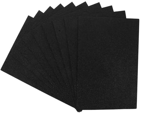 INOOMP 10 Stück A4 Schwammpapier in Schwarz Nicht Klebend Dickes Glitzer Bastelpapier Multifunktional und Leicht zu Lagern für Handarbeiten und Dekoration zu Hause