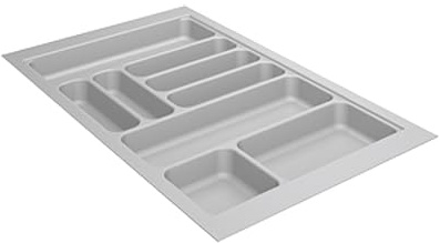 Hettich 9194939 Besteckkasten Box Atira Orga Tray 440 Silbergrau, Maße (mm): L800xB520xH55, Besteckeinsatz variabel für Schubladen Organizer in der Küche
