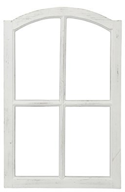 Posiwio - Cornice decorativa per finestra, in legno, stile shabby chic, colore bianco