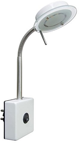 Trango Lampada a spina 2604 in bianco opaco incl. 5 Watt 3000K lampadina modulo LED bianco caldo, lampada da lettura, lampada da cucina, lampada da parete luce notturna, lampada da presa