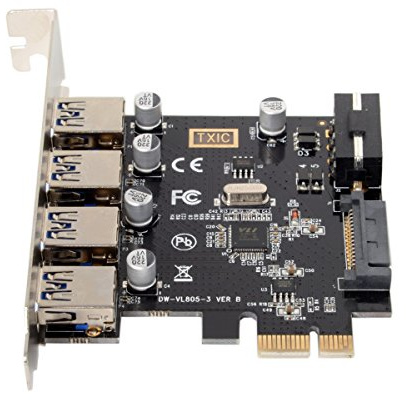 cablecc U3-038 PCI-E auf USB 3.0 HUB PCI Express Erweiterungskarte Adapter 5 Gbit/s für Motherboard